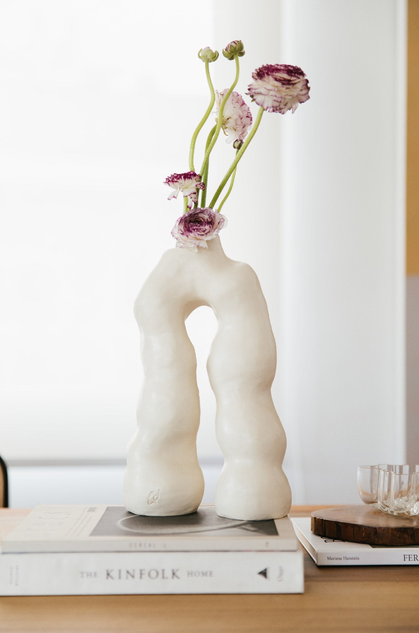 Florero Curvas blanco